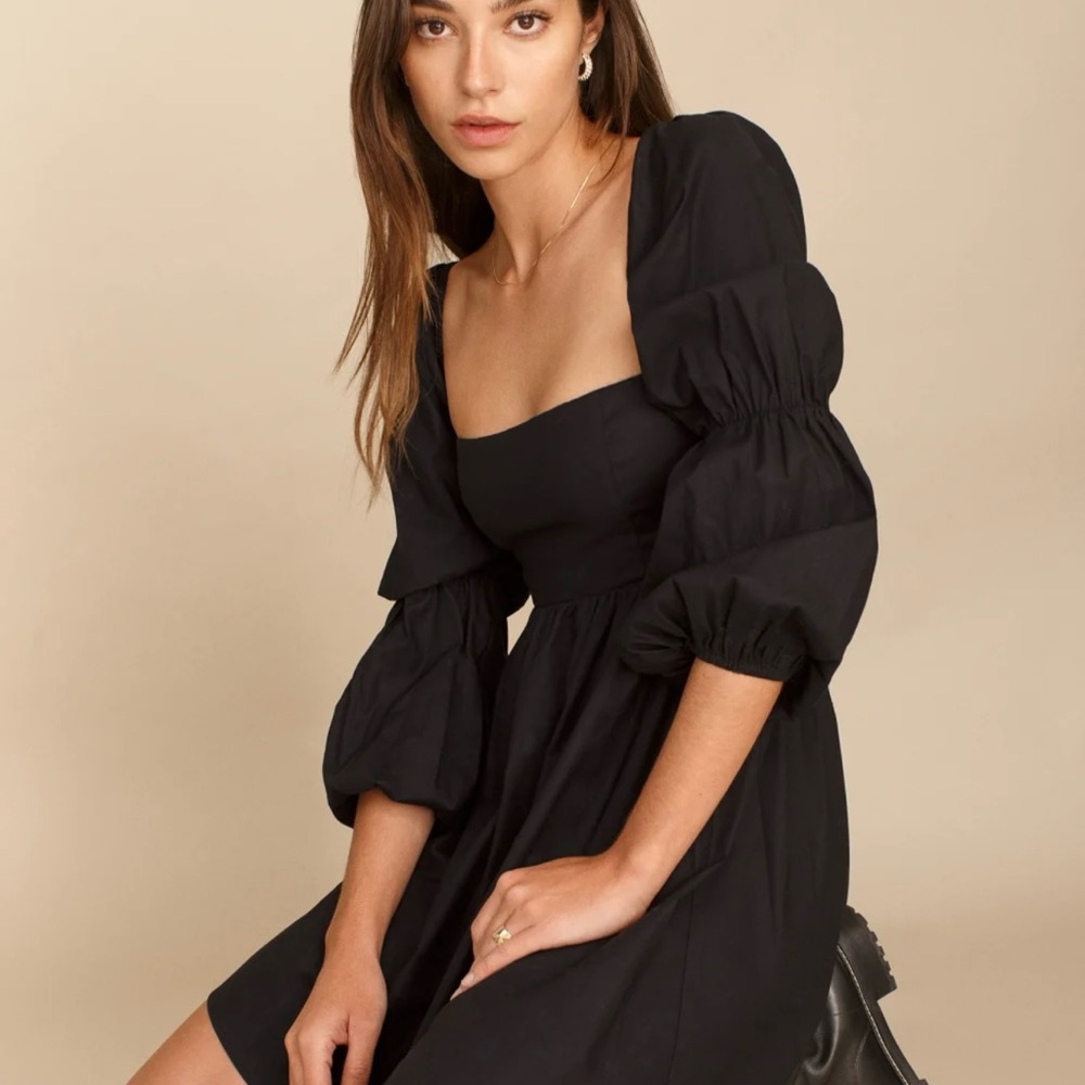 Reformation Black Michaela Mini Dress